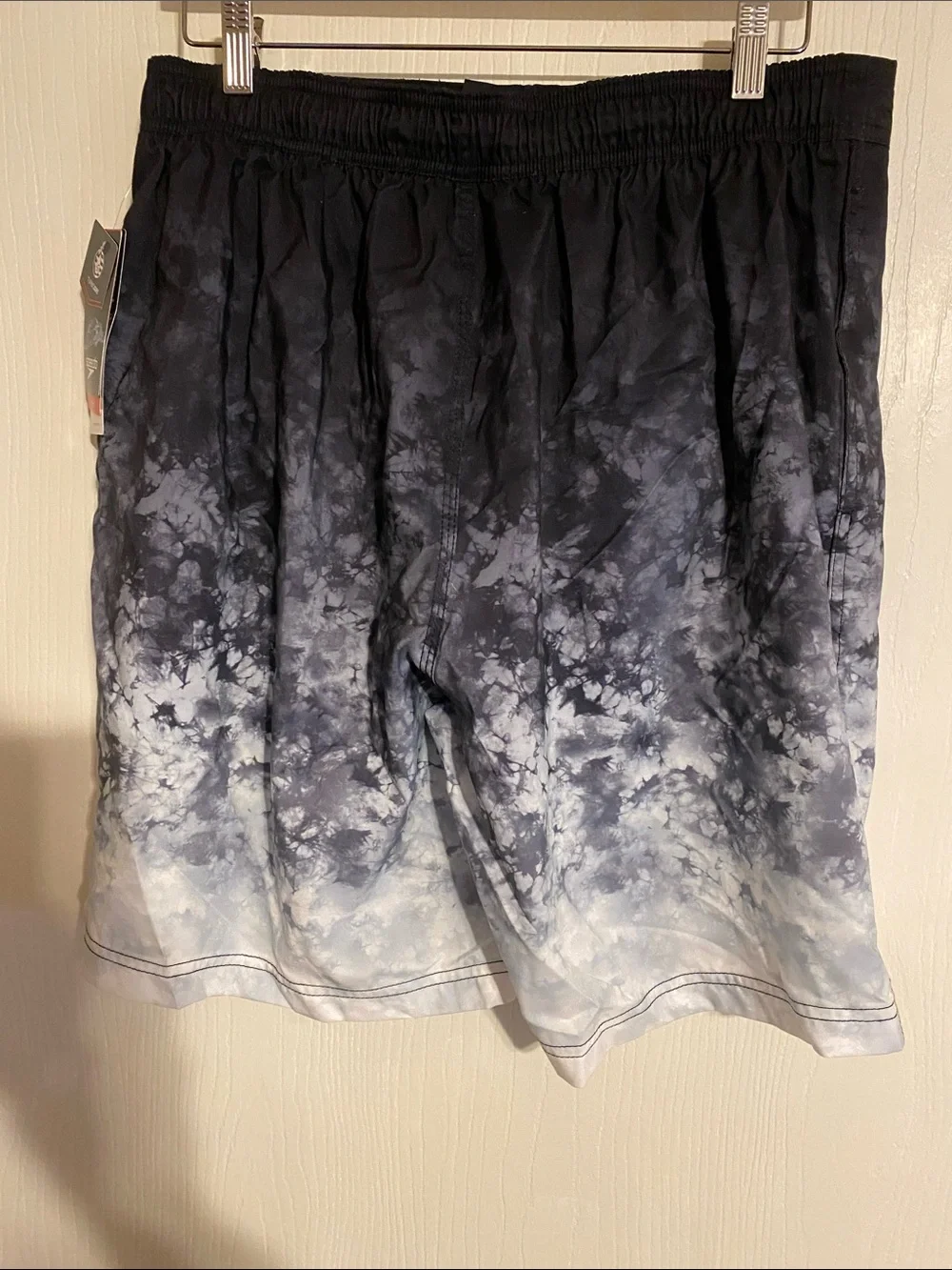 Speedo Black to White Tie-Dye Men's Swim Board Shorts